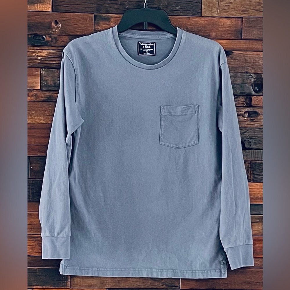 Abercrombie & Fitch Long Sleeve 100% Cotton Shirt with Pocket, Men’s XS